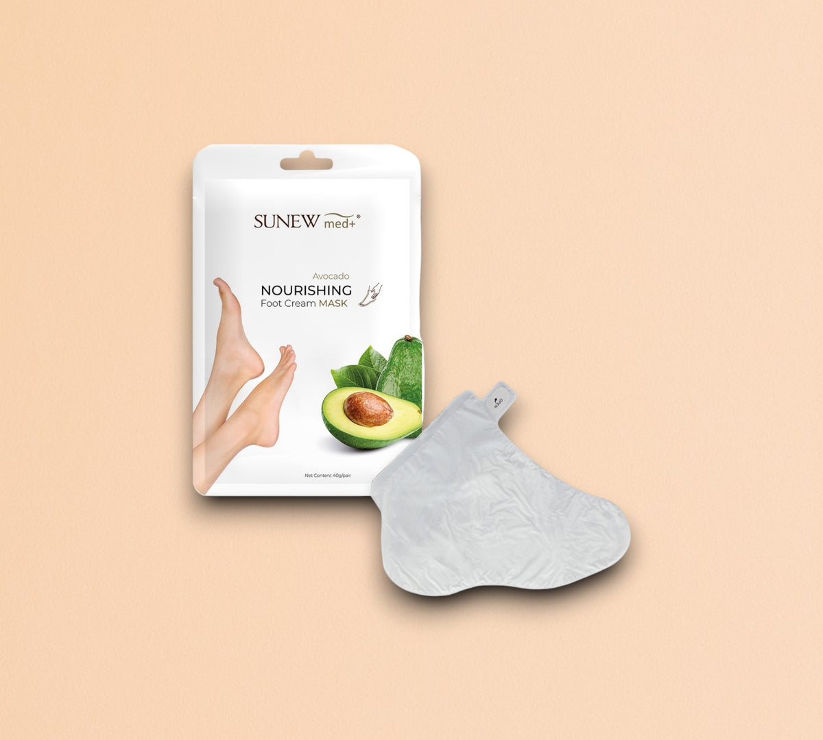 SunewMed +Masque chaussette pieds AVOCADO