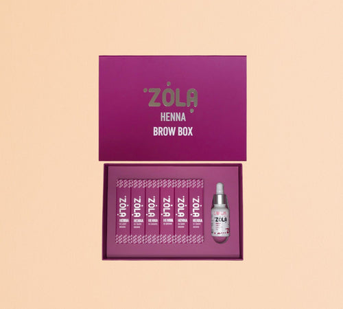 SMALL KIT Brow Henna ZOLA cosmetics / ZOLA Henna Powder for Eyebrows, Set of 6 shades + Eyebrow Oil, 6x5gr+ 15ml