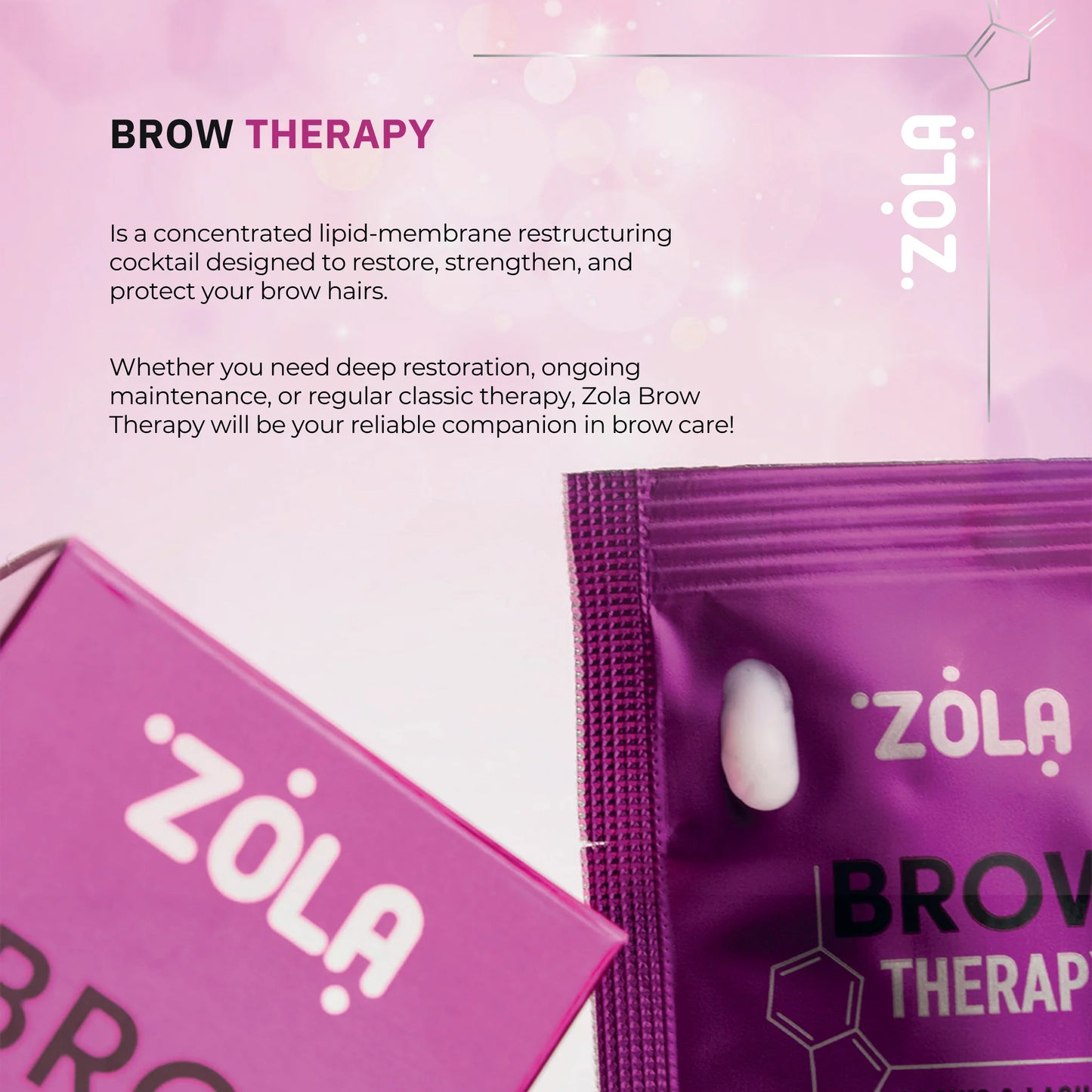 Zola Brow Therapy/ Soin réparateur et stimulant la pousse pour les sourcils