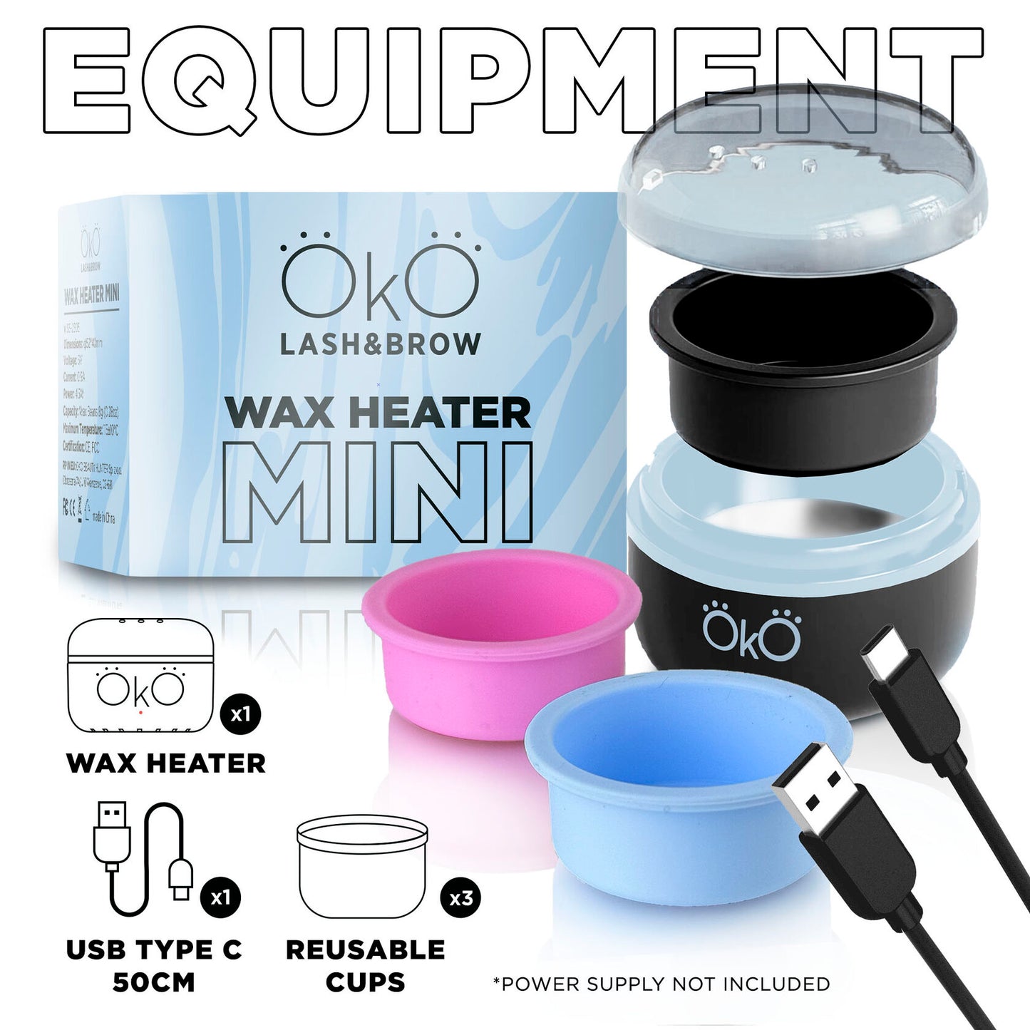 ÖKO Lash & Brow – Mini Chauffe-Cire OKO – Black Mini Wax Warmer