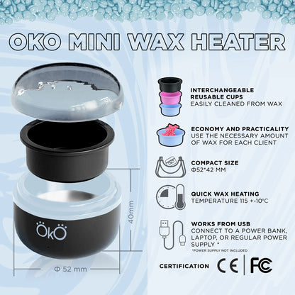 ÖKO Lash & Brow – Mini Chauffe-Cire OKO – Black Mini Wax Warmer