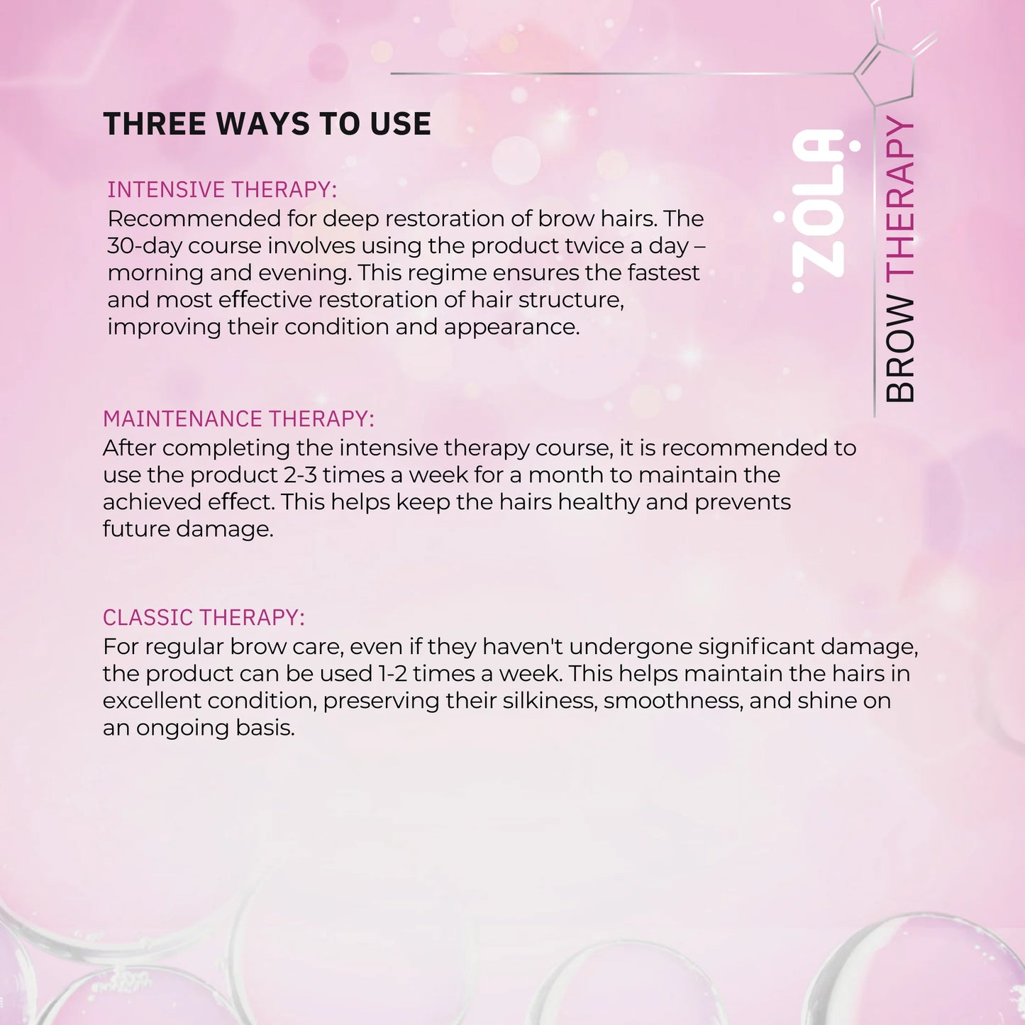 Zola Brow Therapy/ Soin réparateur et stimulant la pousse pour les sourcils