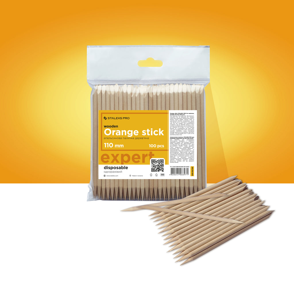 Orange stick STALEKS PRO pour manucure, bois 110 mm (100 pcs)