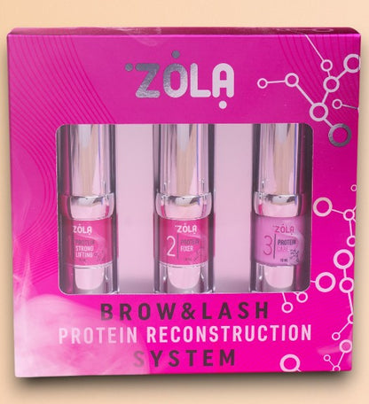 KIT BROWLIFT & LASHLIFT Zola Cosmetics nouvelle formule Protein reconstruction system 2 en 1