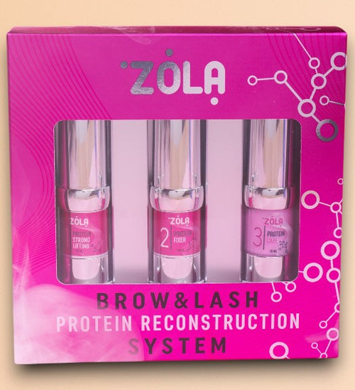 KIT BROWLIFT & LASHLIFT Zola Cosmetics nouvelle formule Protein reconstruction system 2 en 1