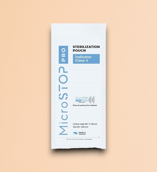 MicroSTOP kraft paper sterilization bags 100x200 mm, 100 pcs (with class 4 indicator)