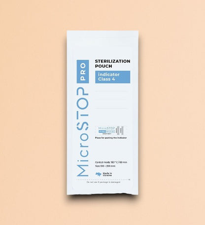 MicroSTOP kraft paper sterilization bags 100x200 mm, 100 pcs (with class 4 indicator)
