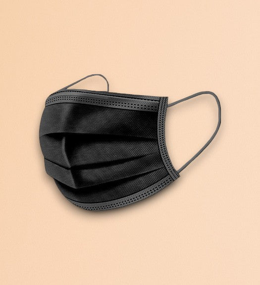 Masque chirurgical noir -paquet de 50 masques