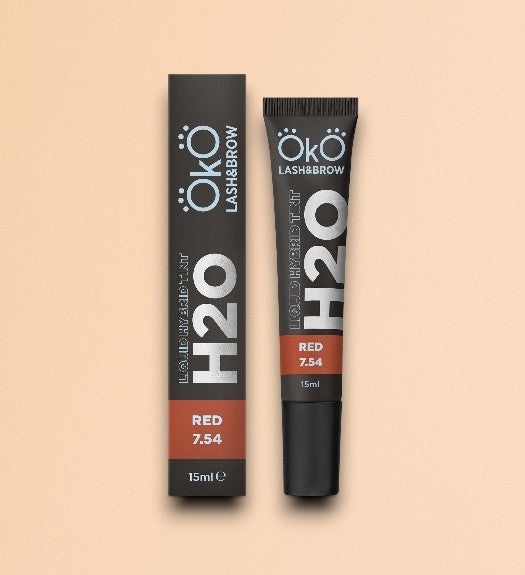 ÖKO Lash & Brow – Teinture Hybride Liquide H2O RED 7.54 (15 ml)