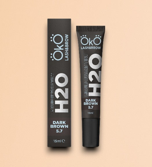 ÖKO Lash & Brow – Teinture Hybride Liquide H2O DARK BROWN 5.7 (15 ml)