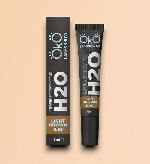 ÖKO Lash & Brow – Teinture Hybride Liquide H2O LIGHT BROWN 8.36 (15 ml)