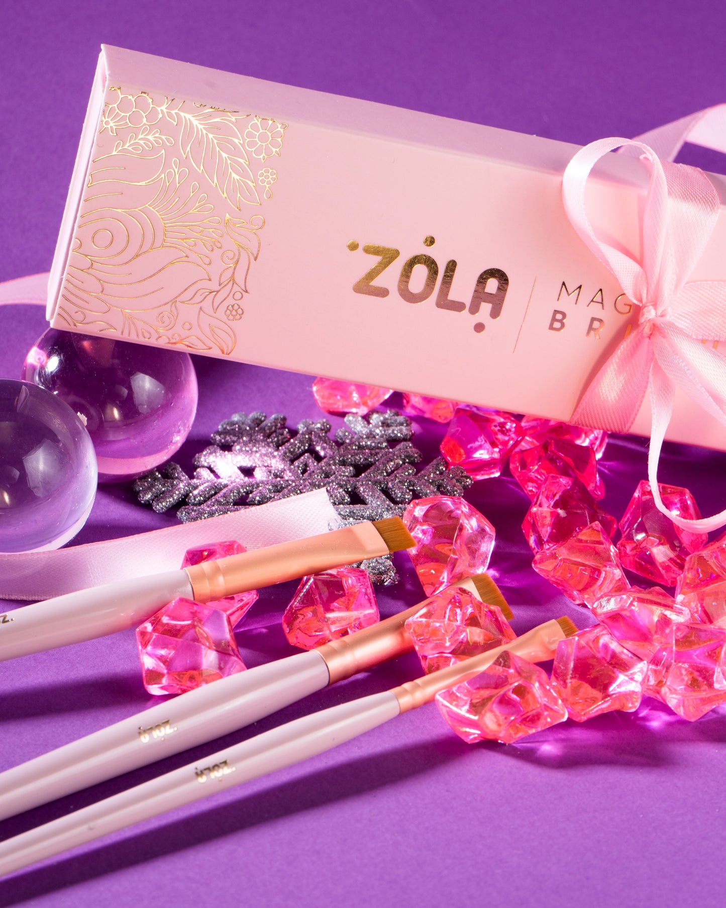 ZOLA Cosmetics Professional Eyebrow Brushes in Light Pink