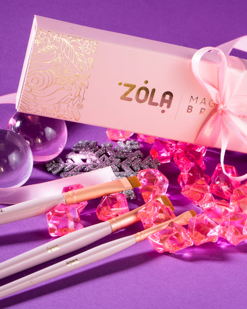ZOLA Cosmetics Professional Eyebrow Brushes in Light Pink