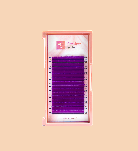 Lovely – Extensions de Cils Violettes Purple – Boîte Mixte 16 Lignes