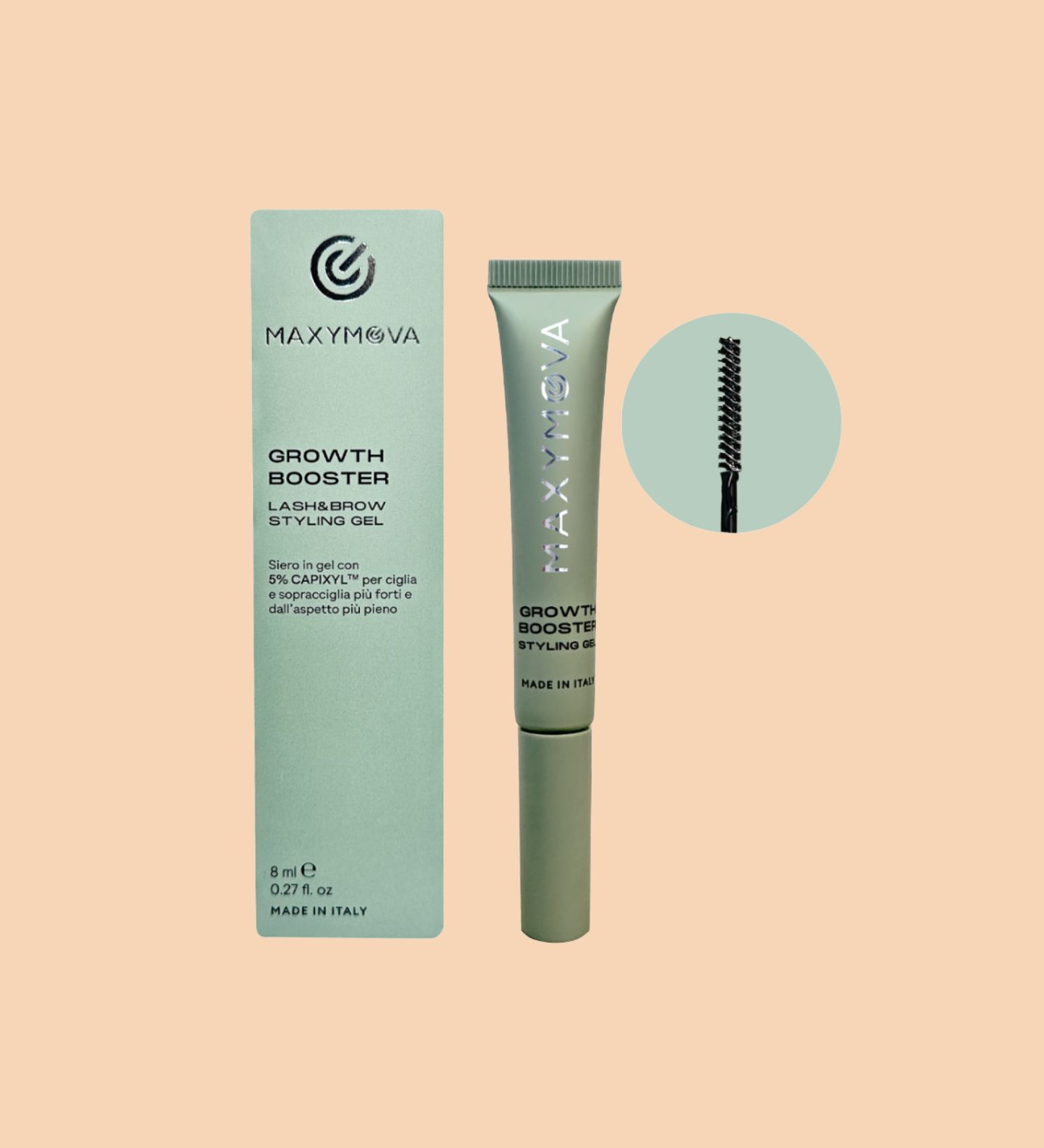 MaxyMova Growth Booster – Sérum Gel Cils & Sourcils au Capixyl™ 5%