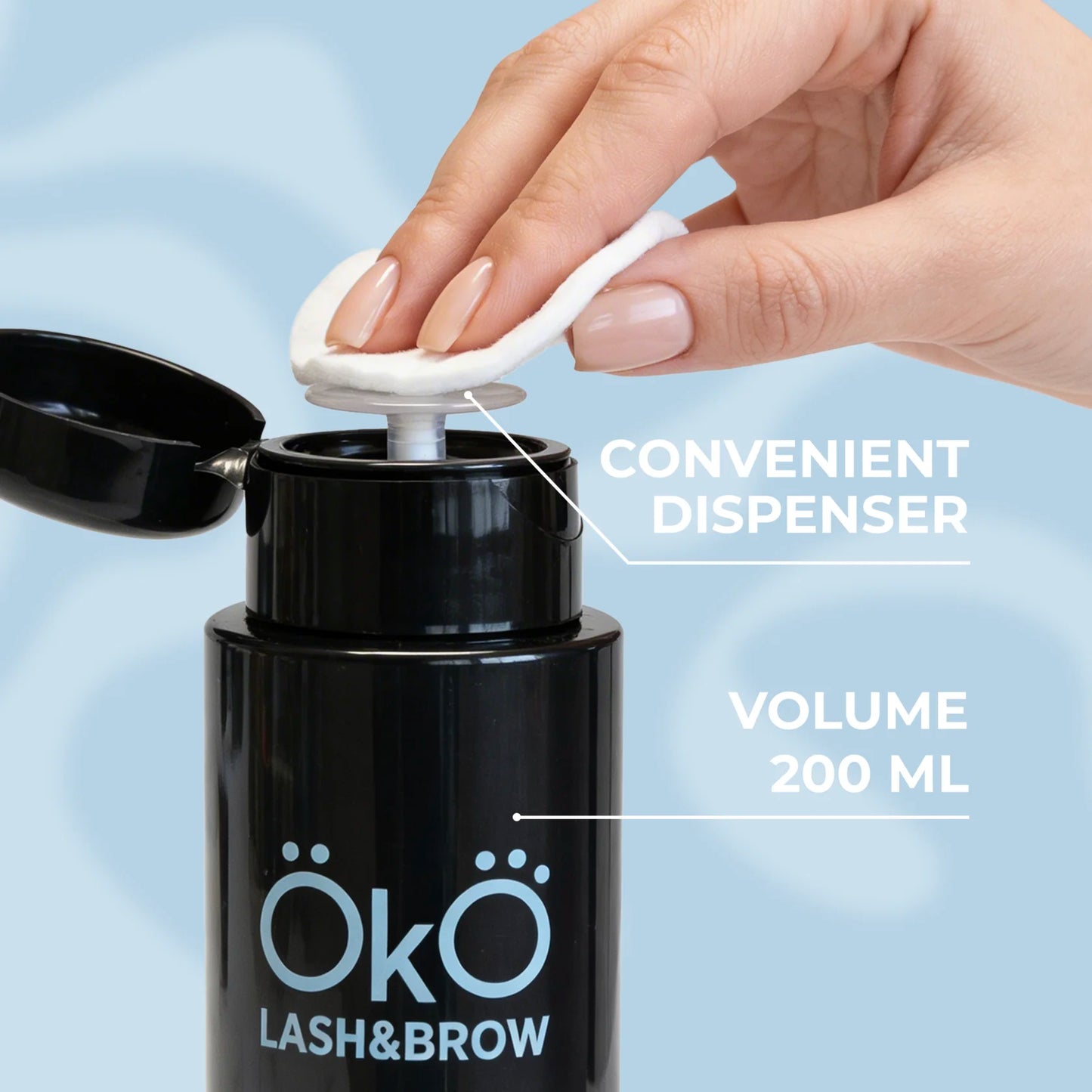 ÖKO Lash & Brow – Flacon Pompe Distributeur Noir (200 ml)