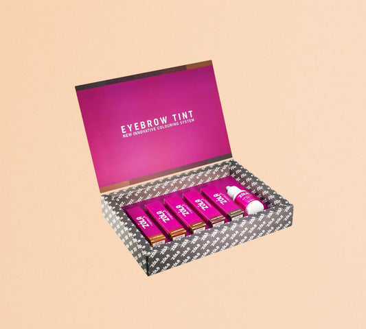 Kit coffret ZOLA Cosmetics 5 Teintures Sourcils avec oxydant 3% format bouteilles