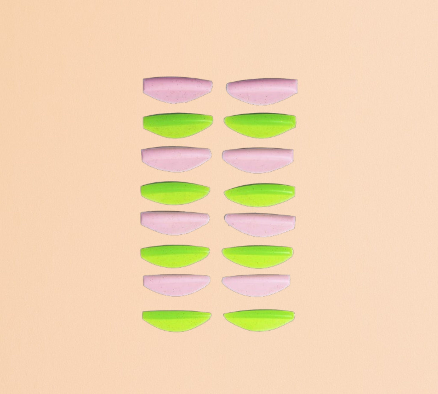 ZOLA LAMINATION SILICONE PADS ROUND CURL PINK &amp; GREEN (S, S1, M, M1, L, L1, XL, XL1)