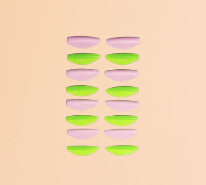 ZOLA LAMINATION SILICONE PADS ROUND CURL PINK &amp; GREEN (S, S1, M, M1, L, L1, XL, XL1)