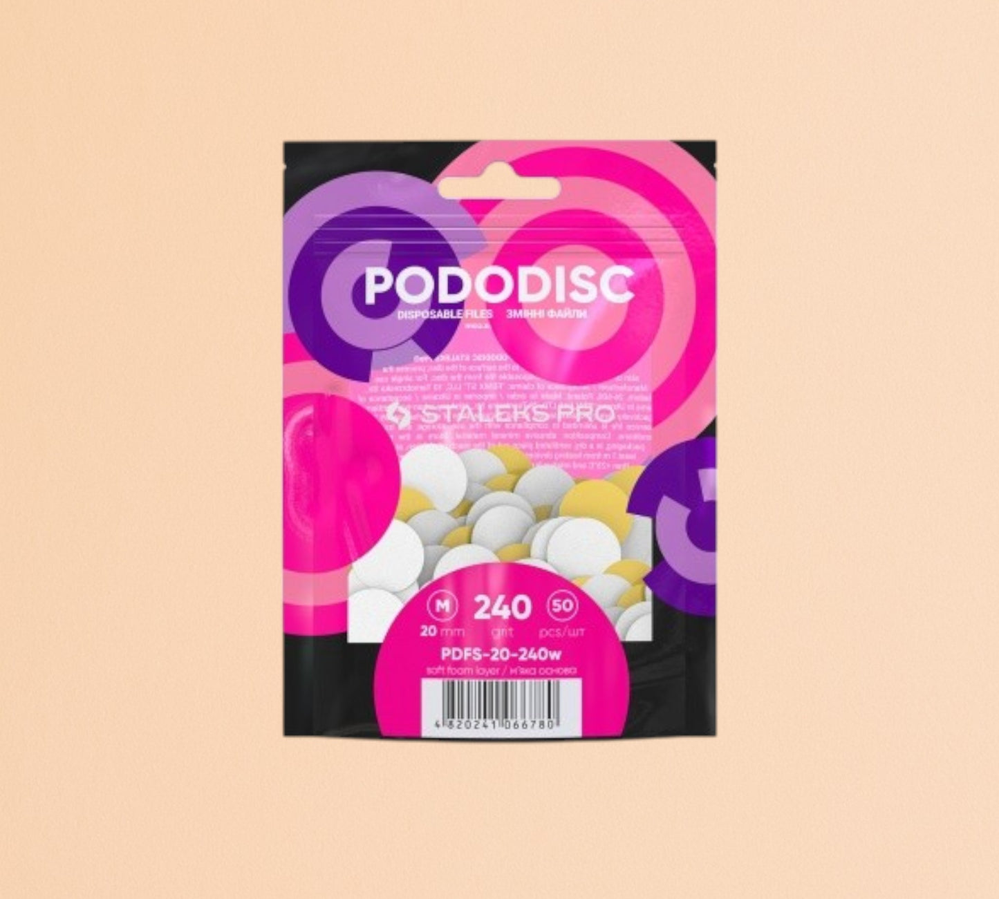 Staleks Pro - Soft base refill files for PODODISC disc size M Grit 240 (50 pcs) 