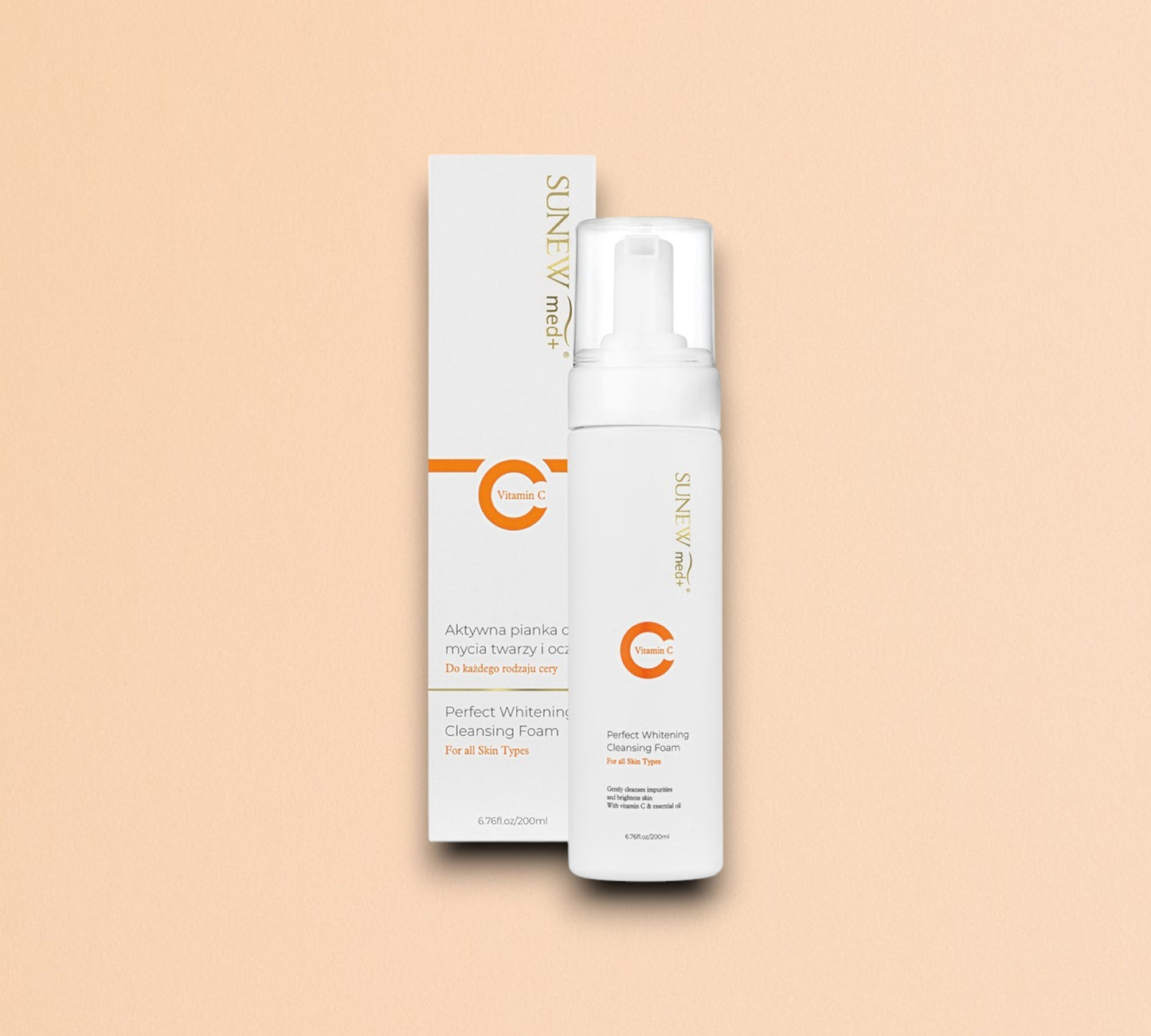 SunewMed +FACE AND EYE CLEANSING FOAM Vitamin C 200ml 