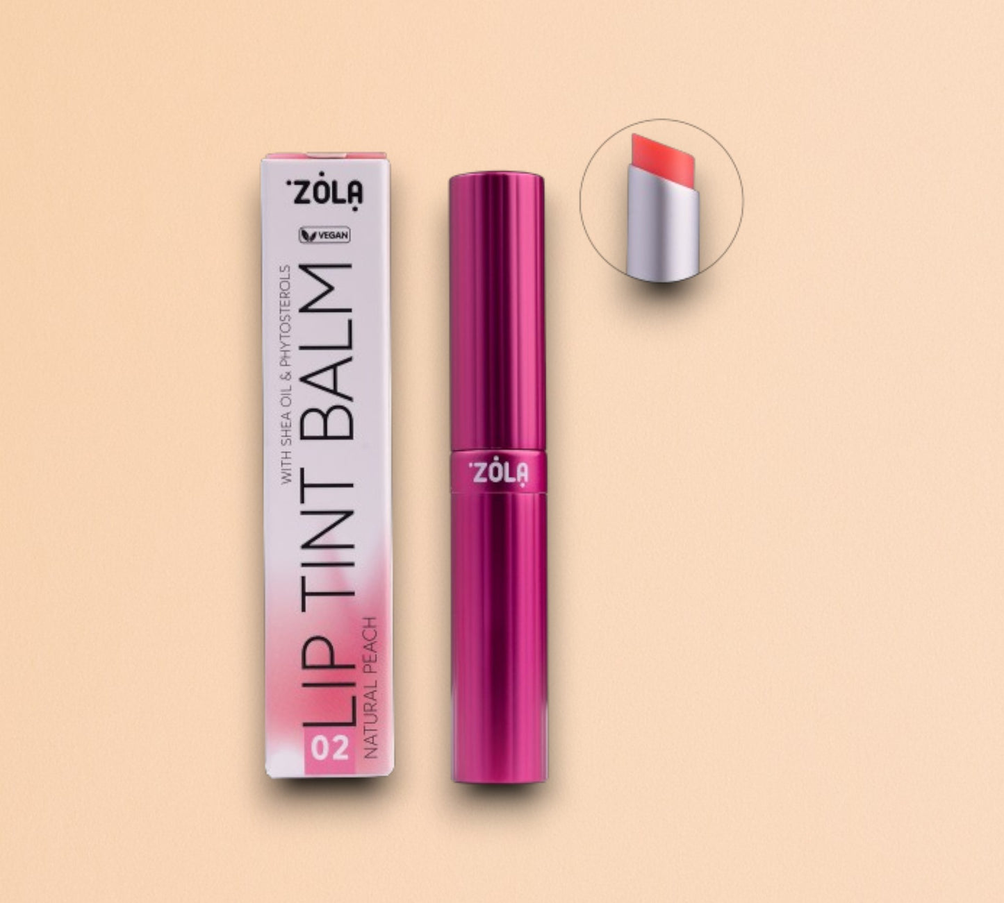ZOLA Tinted Lip Balm (02 Natural Peach)