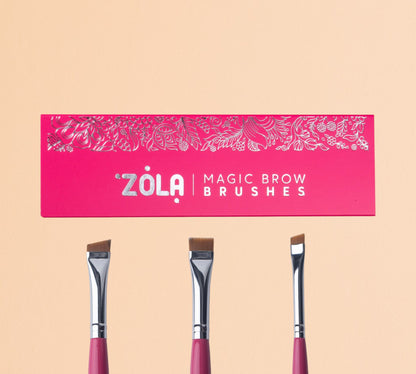 ZOLA Cosmetics Professional Raspberry Eyebrow Brushes