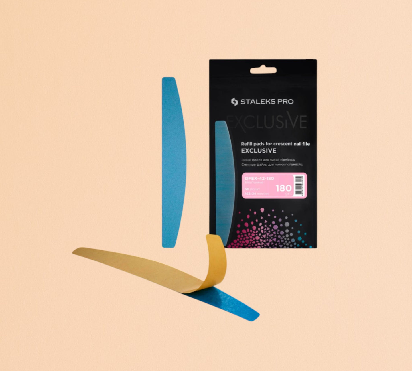 Interchangeable Tips for "Croissant" File EXCLUSIVE 42 180grit (50 Pcs) STALEKS