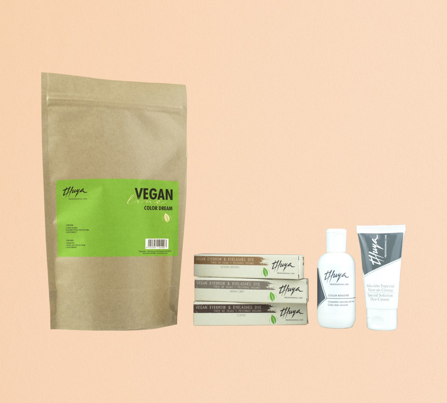 KIT VEGAN LINE COLOR DREAM Thuya Professional Line Eyelash and eyebrow tints with oxidant