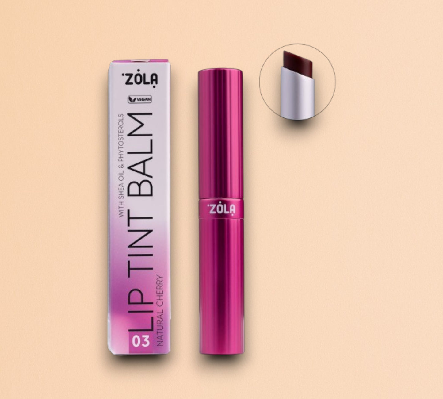 Baume à lèvres teinté ZOLA (03 Cerise Naturelle)