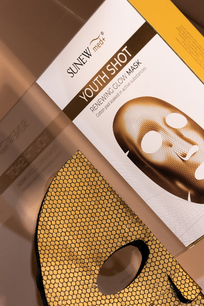 MASQUE YOUTH SHOT TISSU FEUILLE D'OR JEUNESSE (LOT DE 6) SUNEW MED